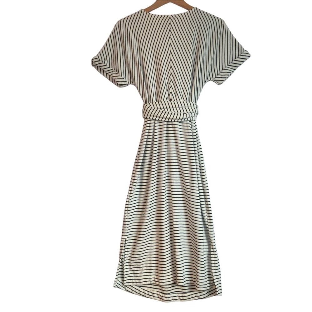 Anthropologie Saturday Sunday Striped Knit Midi Dress Small Womens Off White Nvy - Picture 3 of 14